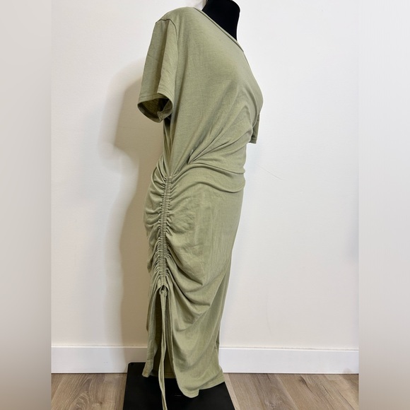 ◾️3/$25 SHEIN Midi Dress With Ruched Drawstring Sides And Split Hem - Picture 7 of 8
